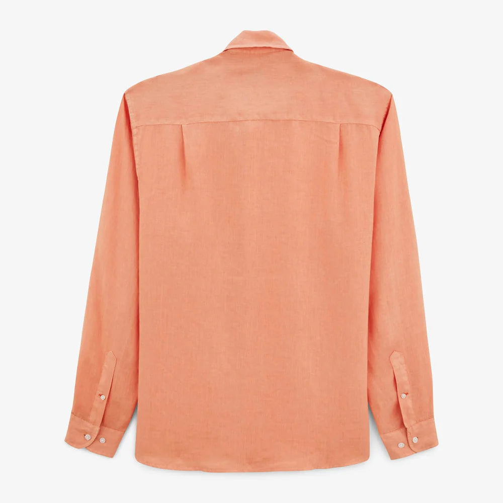 Solid Linen Shirt L/S: Coral