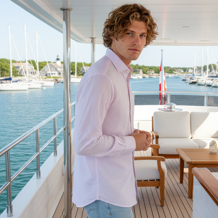 Striped Charles Shirt L/S: Lilac