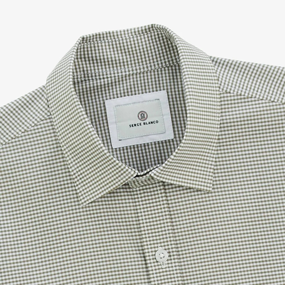 Gingham Check Clement Shirt L/S: Teak
