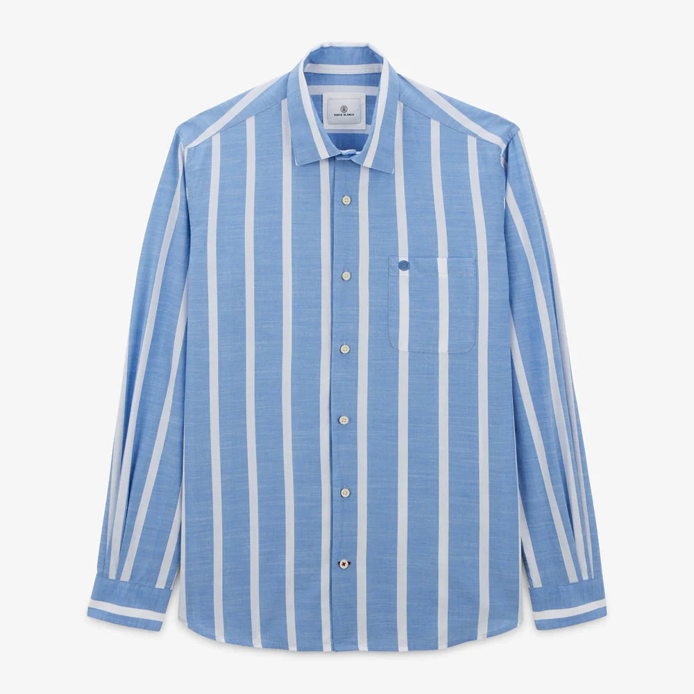 Striped Charles Shirt L/S: Blue