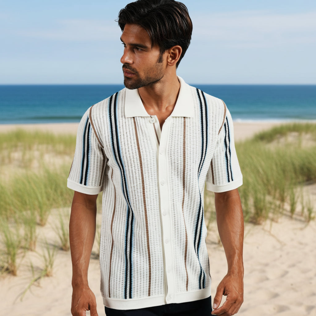 Fisherman Crochet Shirt S/S: White