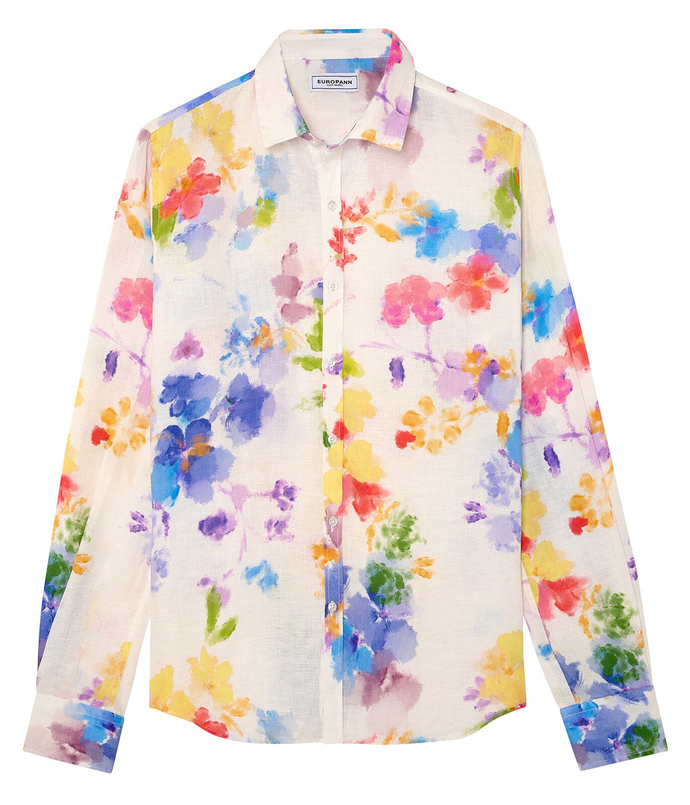 Floral Print Linen Diego Shirt L/S: Multi