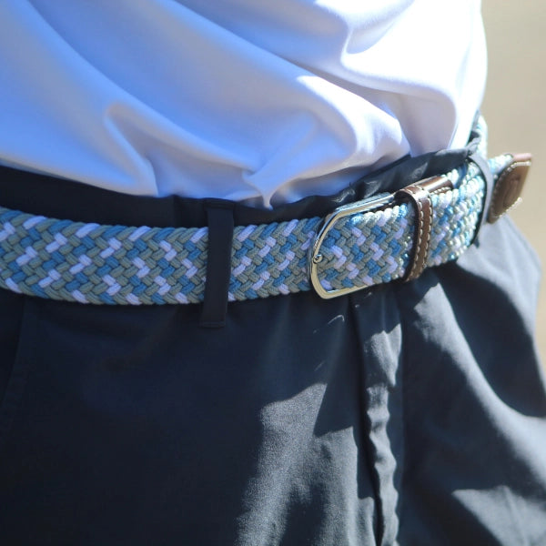 Bayfield Stretch Belt: Blue/Grey/White