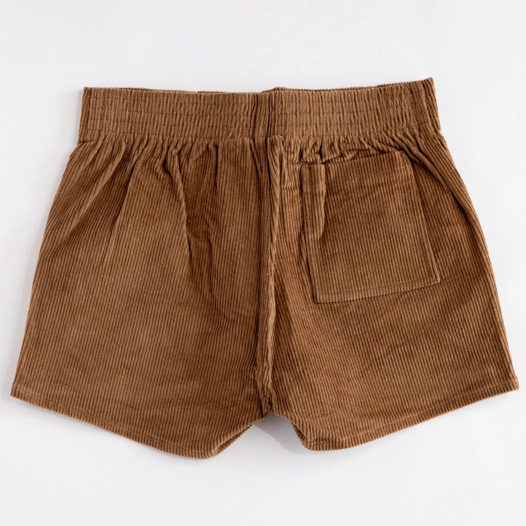 Stretch Corduroy Short: Brown