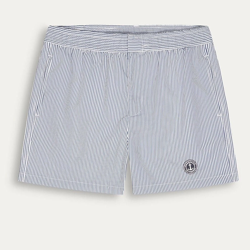 Striped Court ELVIS Swim: White