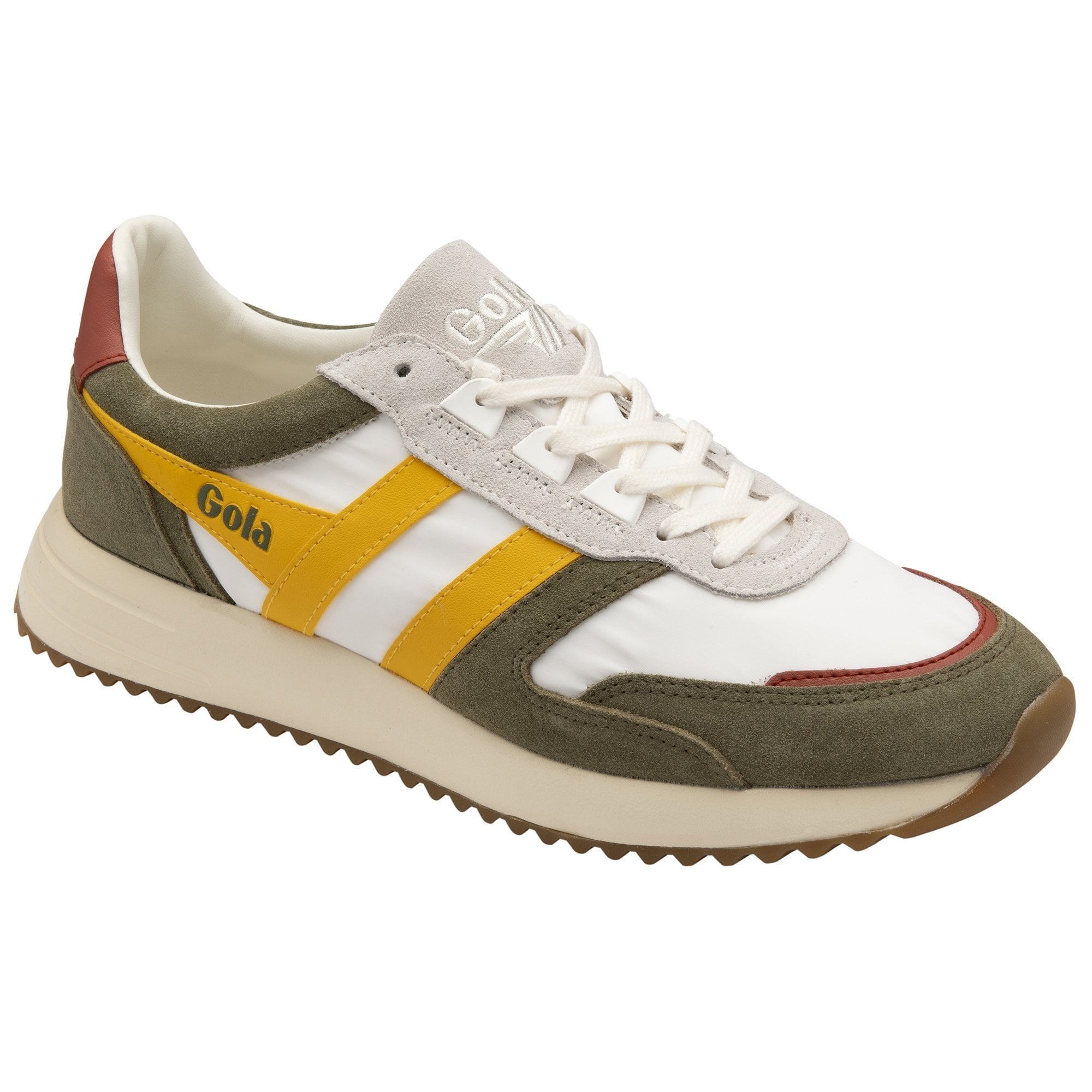 Chicago Jogger Sneaker: Off White/ Khaki/ Sun