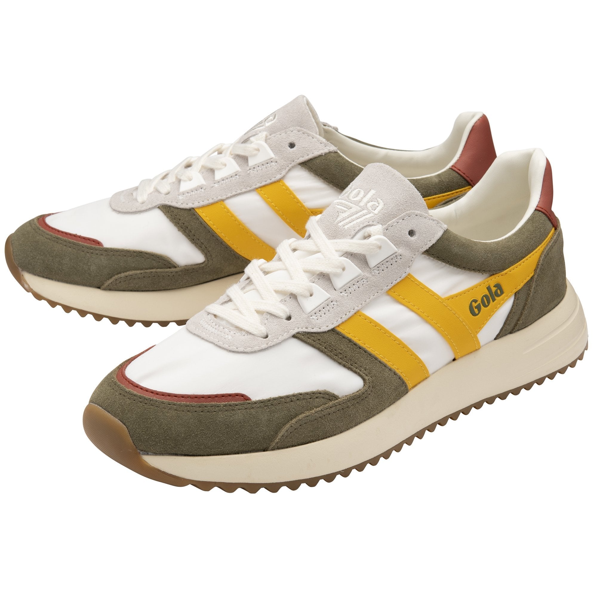 Chicago Jogger Sneaker: Off White/ Khaki/ Sun