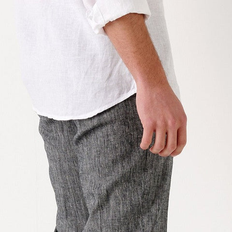Gordon Linen Chino Pant: Grey