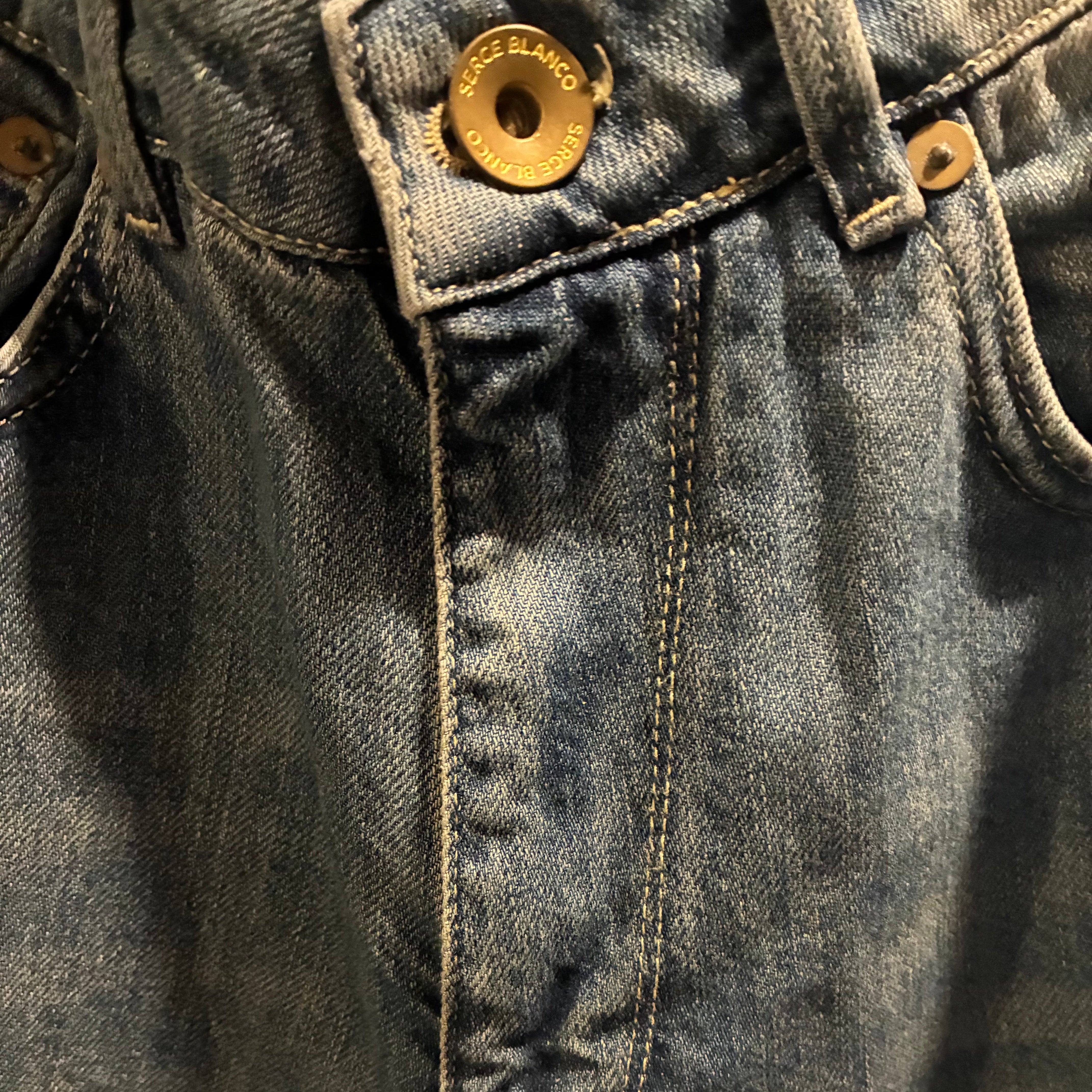 Tapered Denim: Washed Denim