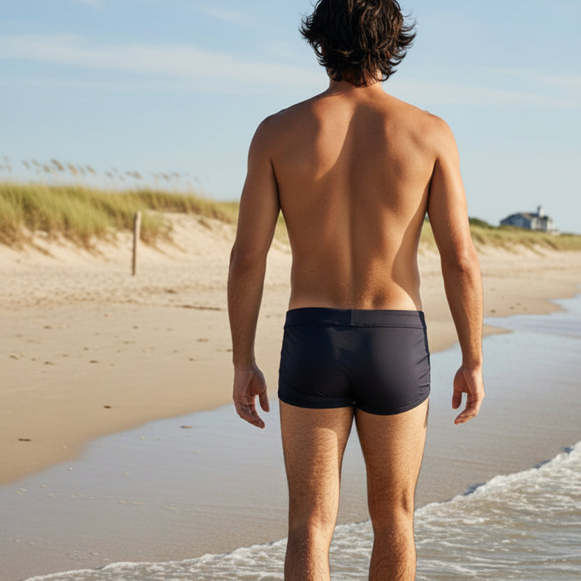 Color-Block Swim Brief: Black