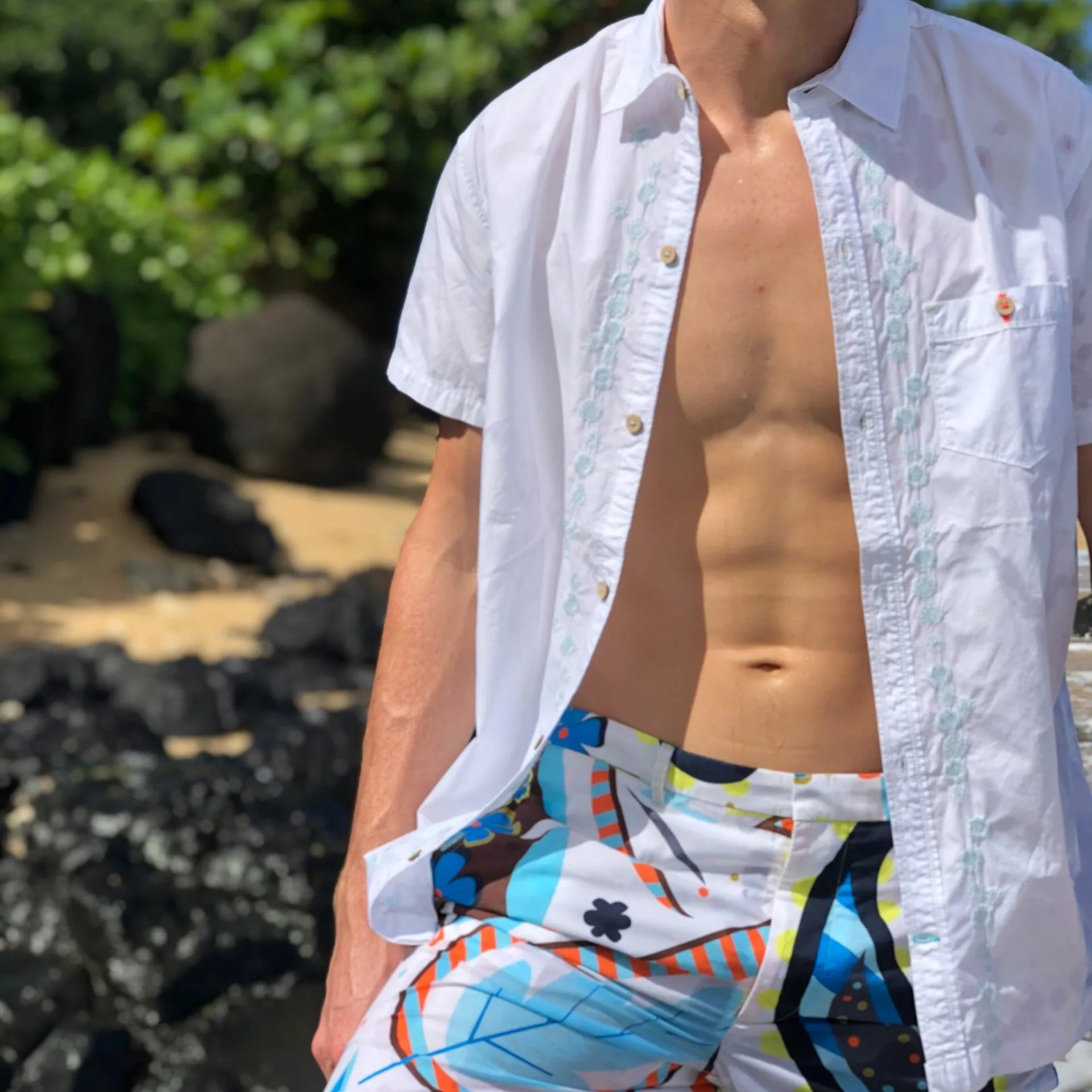 Embroidered El Shirt S/S: White