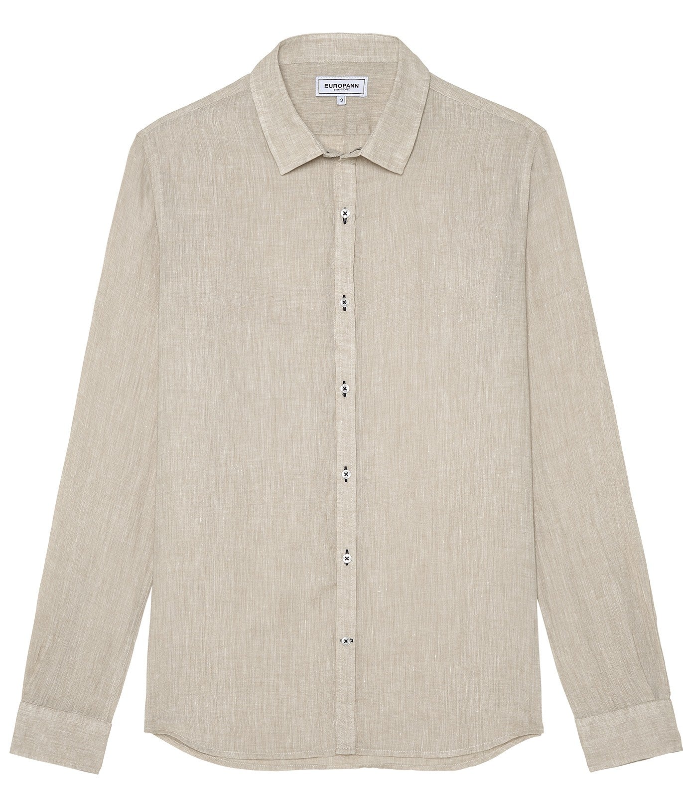 Linen Jonas Shirt L/S: Beige