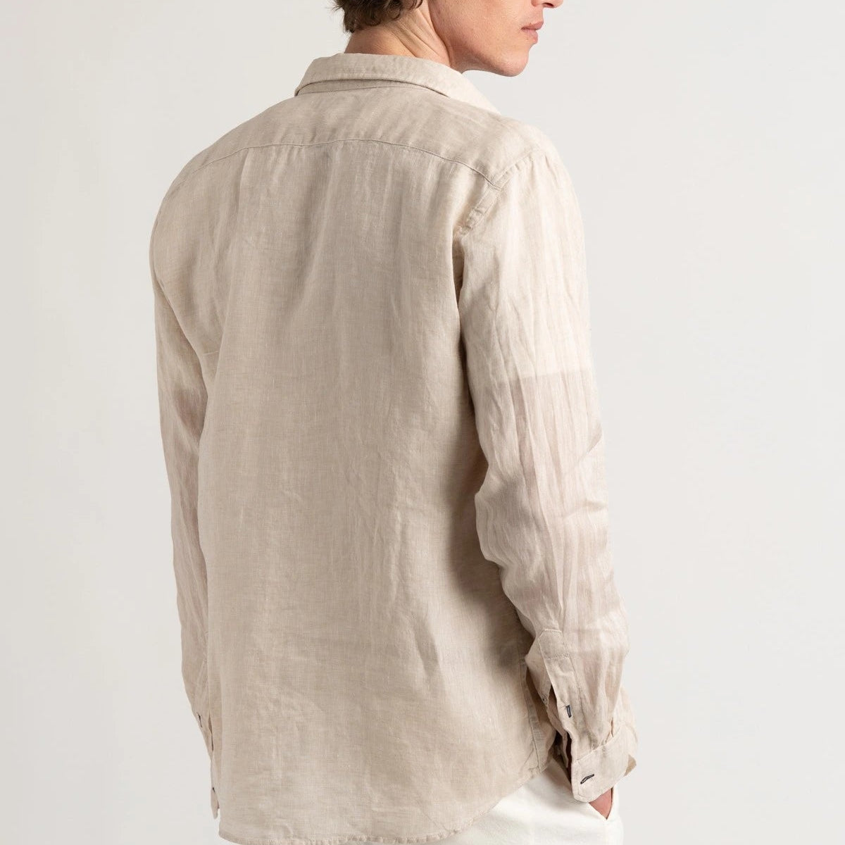 Linen Jonas Shirt L/S: Beige