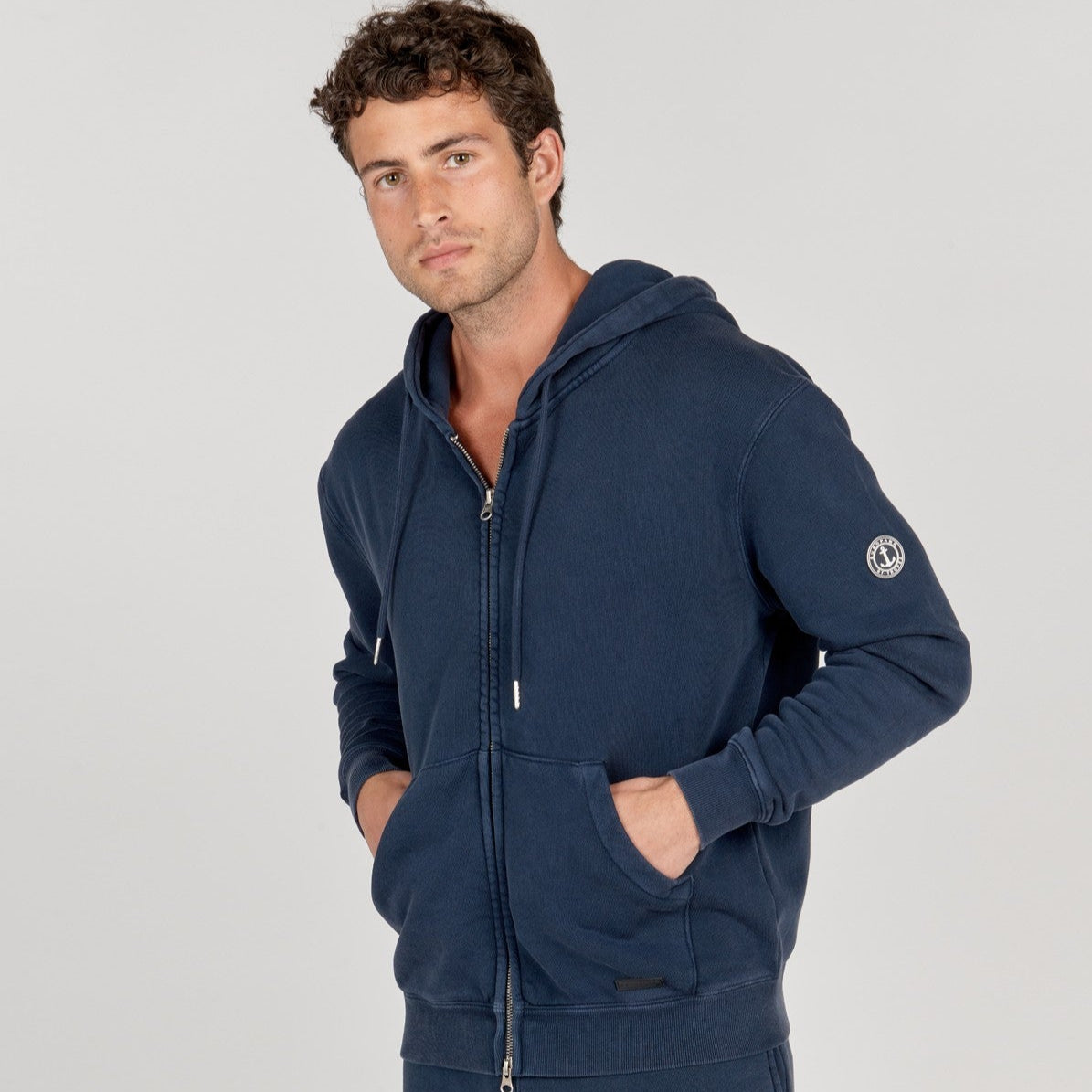 Full Zip Fleece Sacha Hoodie: Navy
