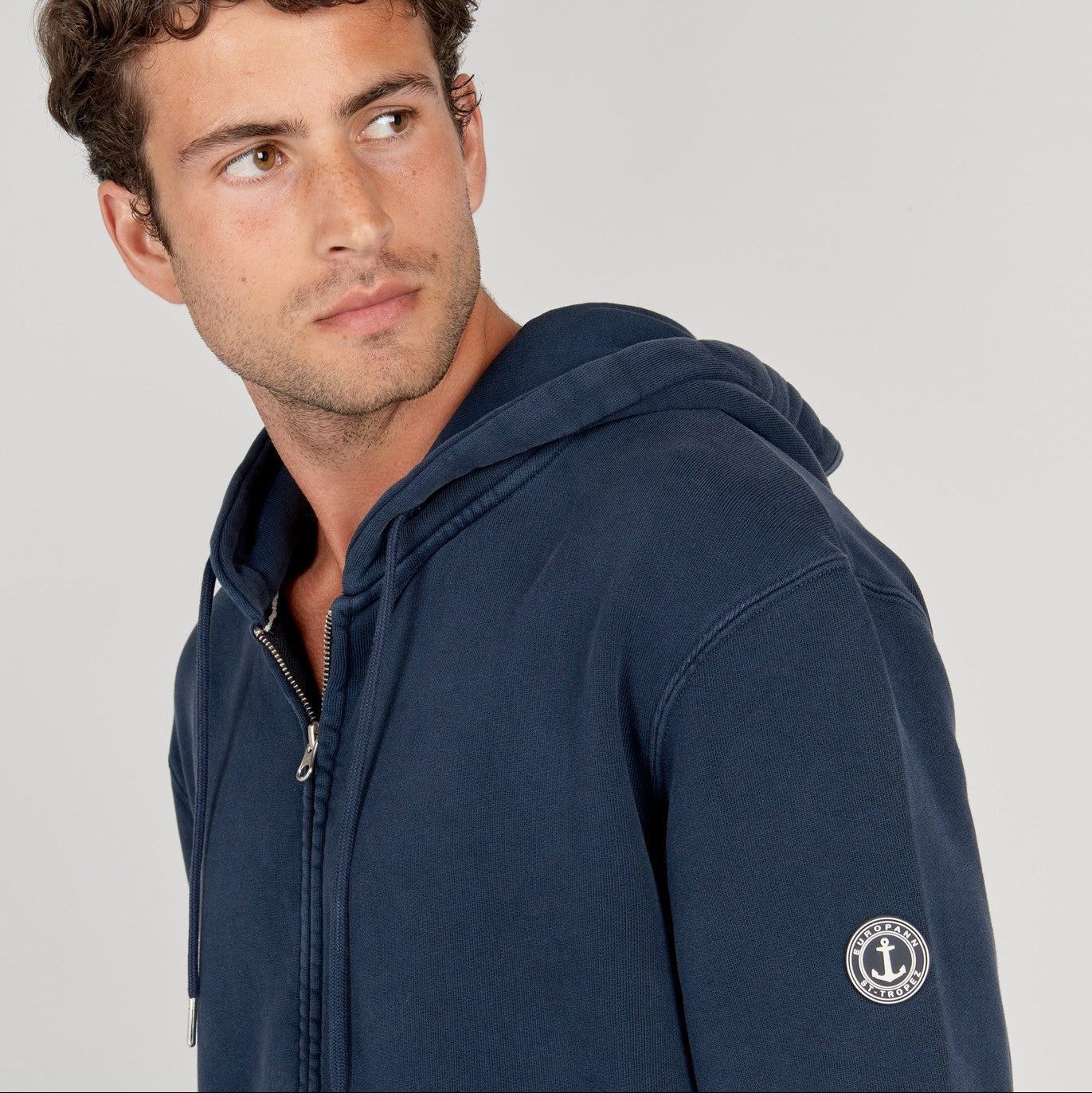 Full Zip Fleece Sacha Hoodie: Navy