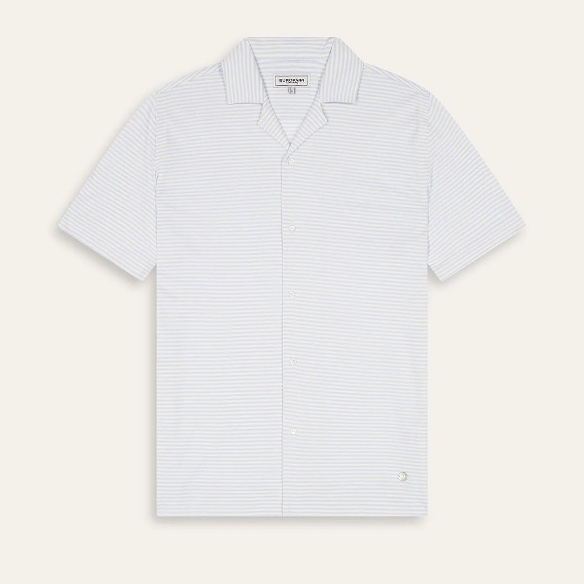 Luc Striped Jersey Shirt S/S: Sky Blue