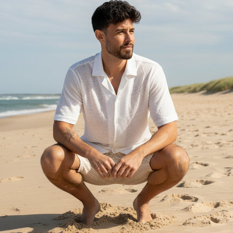 Linen Maupiti Shirt S/S: Ecru