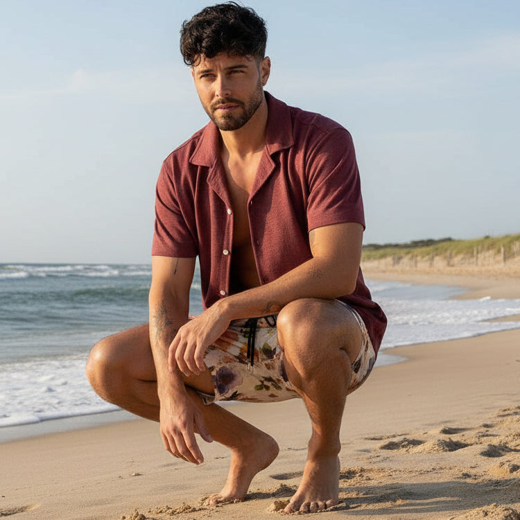 Linen Maupiti Shirt S/S: Burnt Sienna