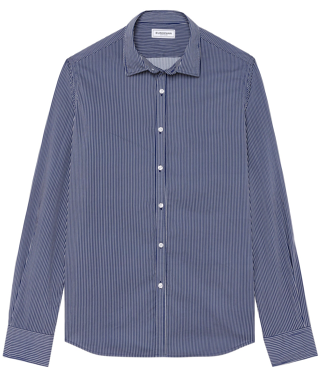 Striped Milan Shirt L/S: Navy