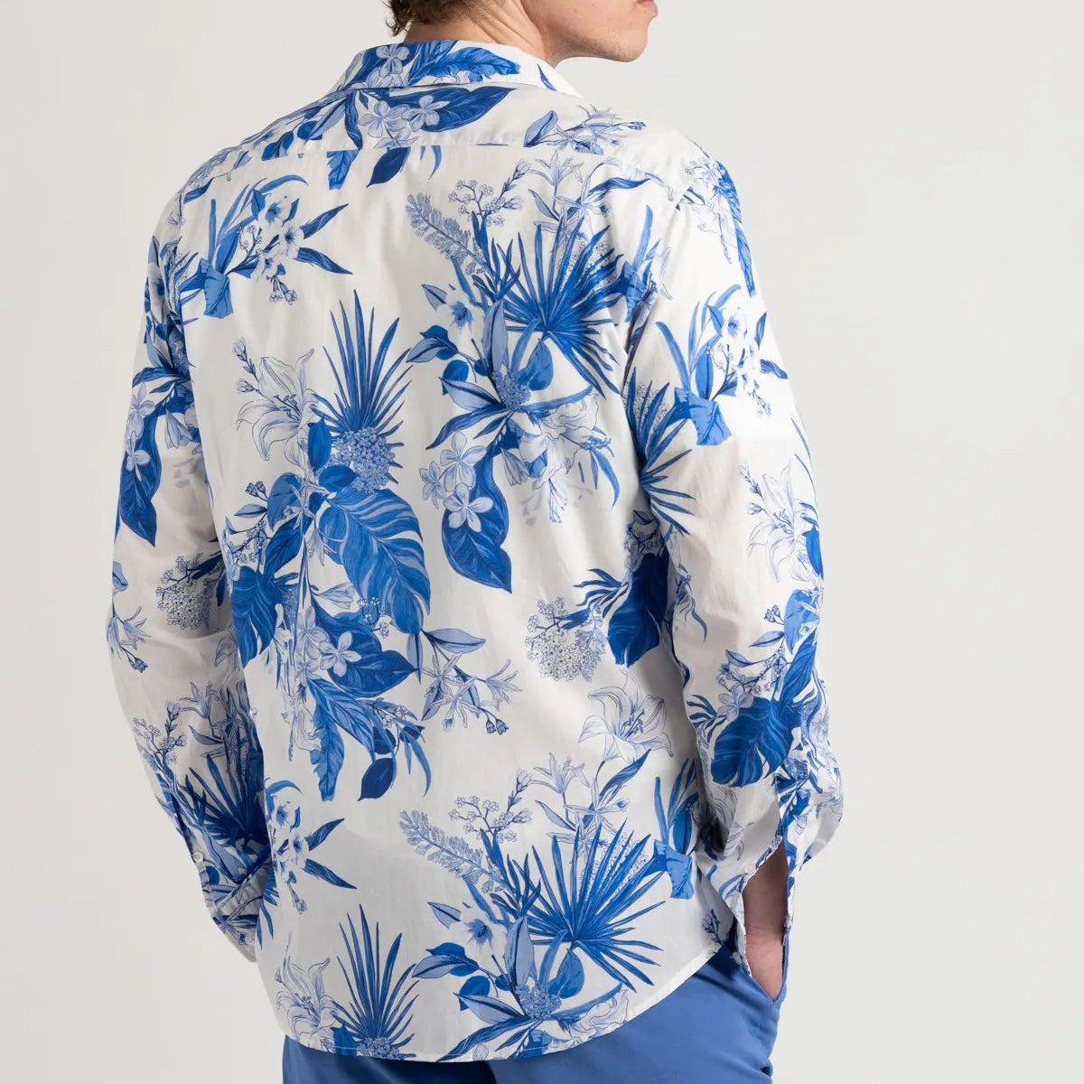 Nolan Floral Print Shirt L/S: White