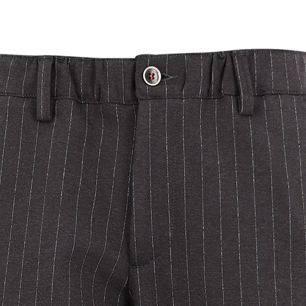 736 Elasticized Waistband Striped Chino: Steel