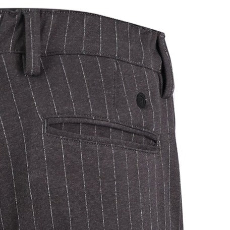 736 Elasticized Waistband Striped Chino: Steel