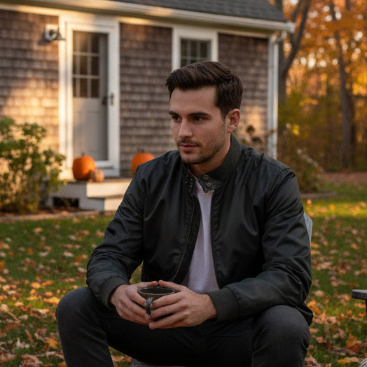 Antoine Full Zip Lined Jacket: Military Green