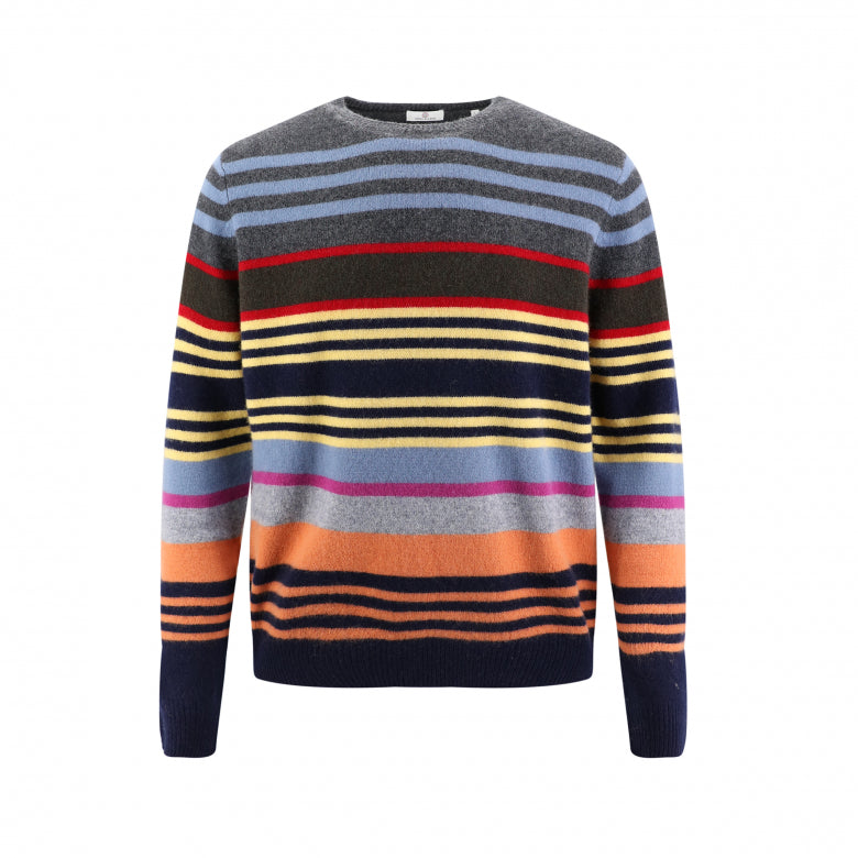 Crew Neck Stripe Sweater L/S: Multi