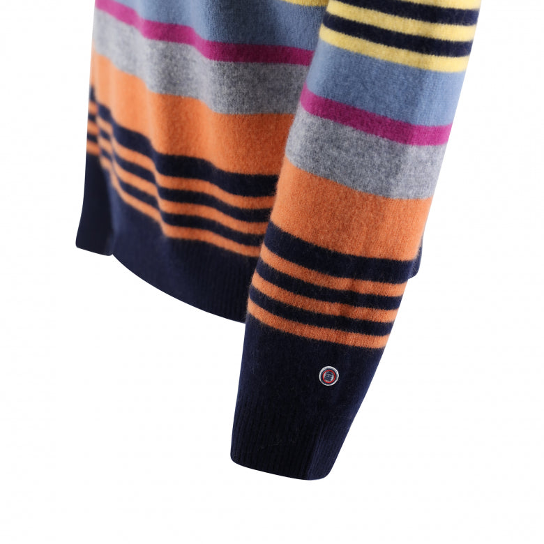Crew Neck Stripe Sweater L/S: Multi