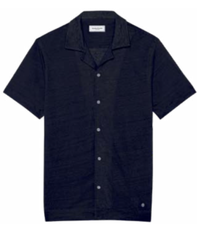 Linen Maupiti Shirt S/S: Navy Blue