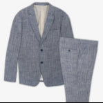 Linen Blend Suit: Cloud Blue