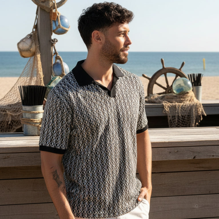 Jacquard Portofino Polo S/S: Navy