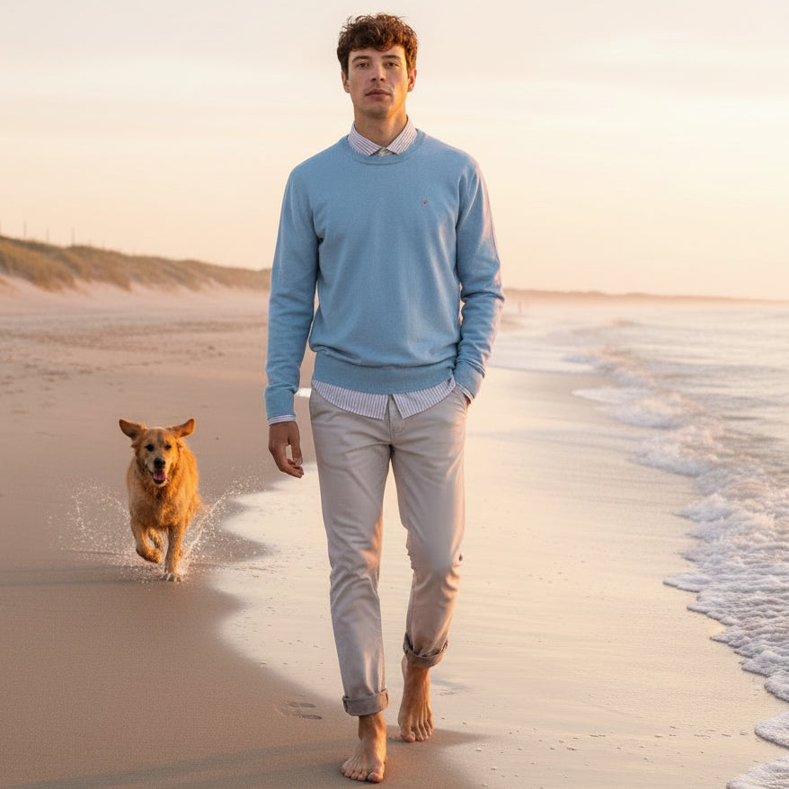 Crew Neck Maximus Sweater L/S: Sky Blue