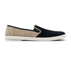Classic Suede Match Slip on: Navy & Tan