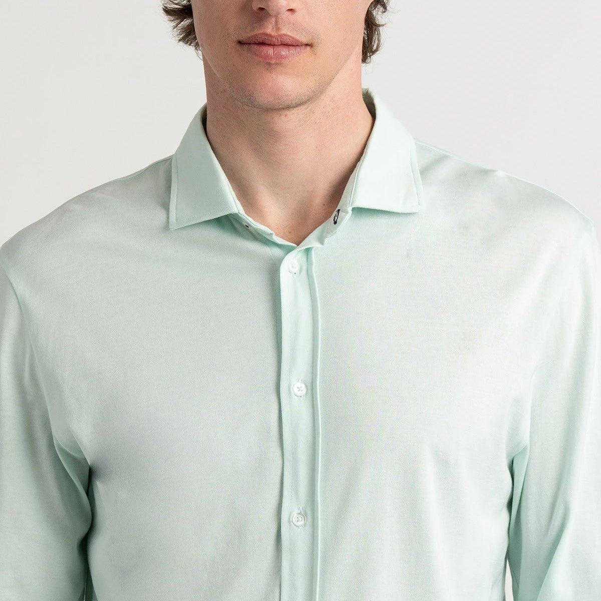 Stuart Jersey Shirt L/S: Aqua