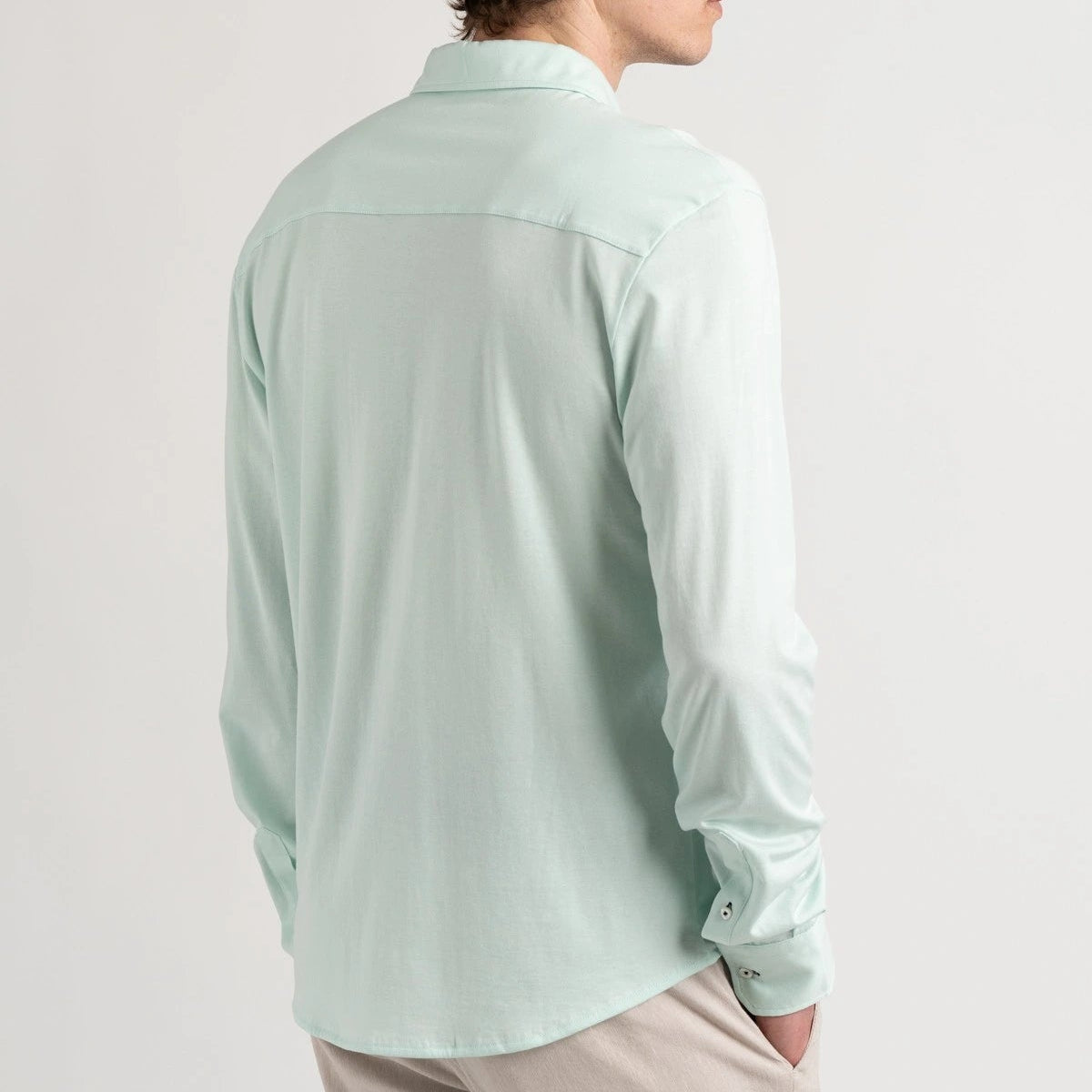 Stuart Jersey Shirt L/S: Aqua