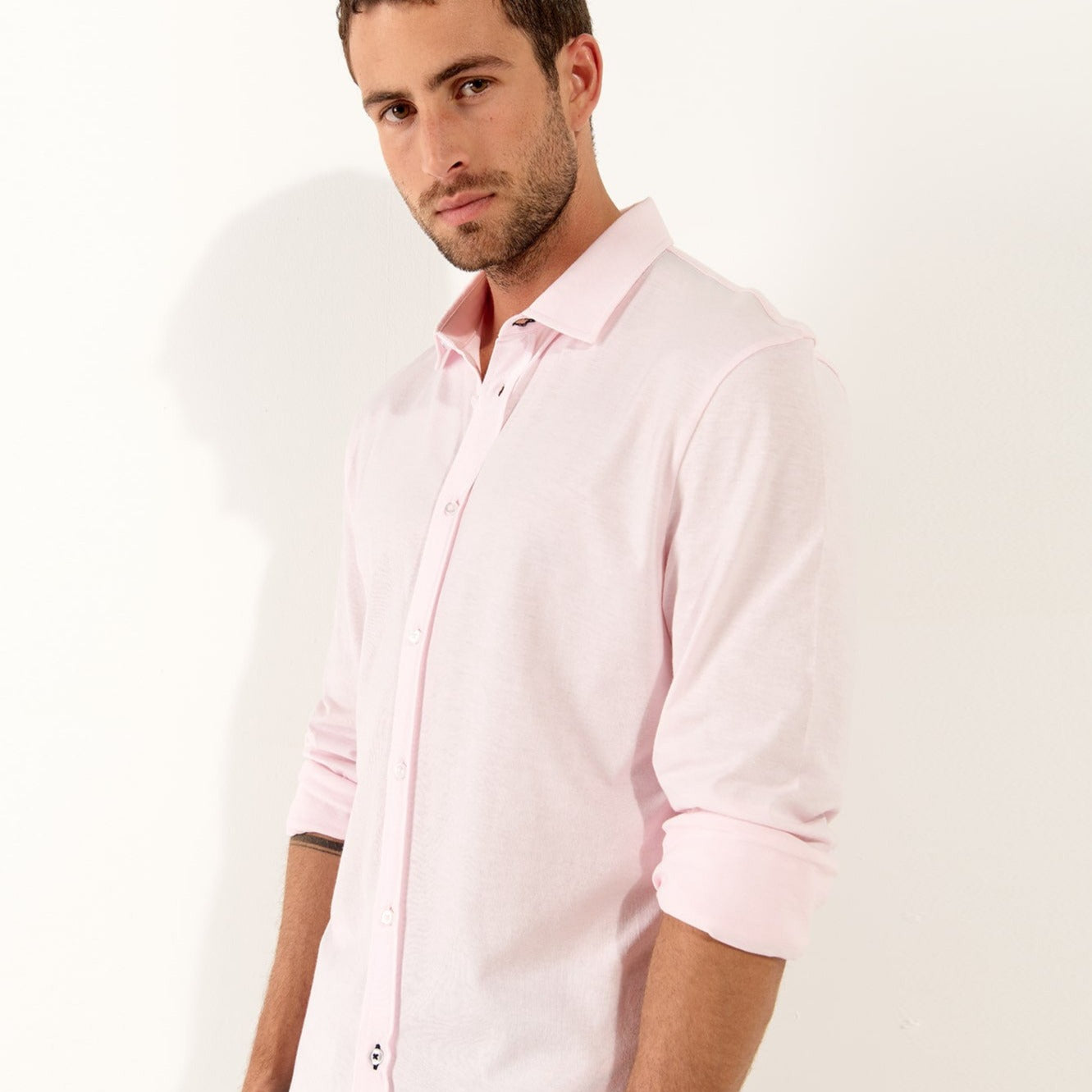Stuart Jersey Shirt L/S: Pink