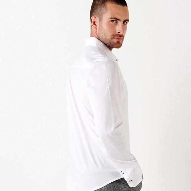 Stuart Jersey Shirt L/S: White