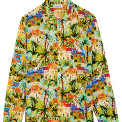 Tropea Print Linen Shirt L/S: Garden