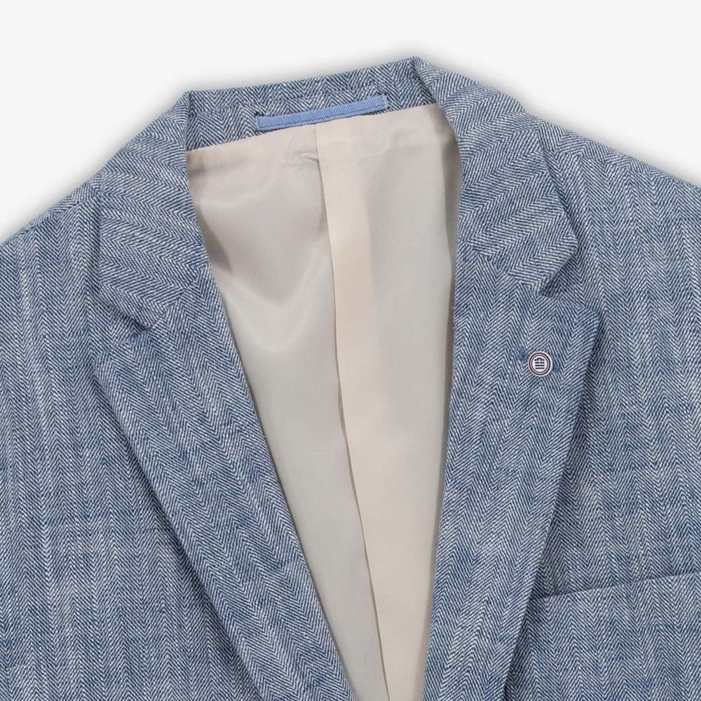 Linen Blend Suit: Cloud Blue