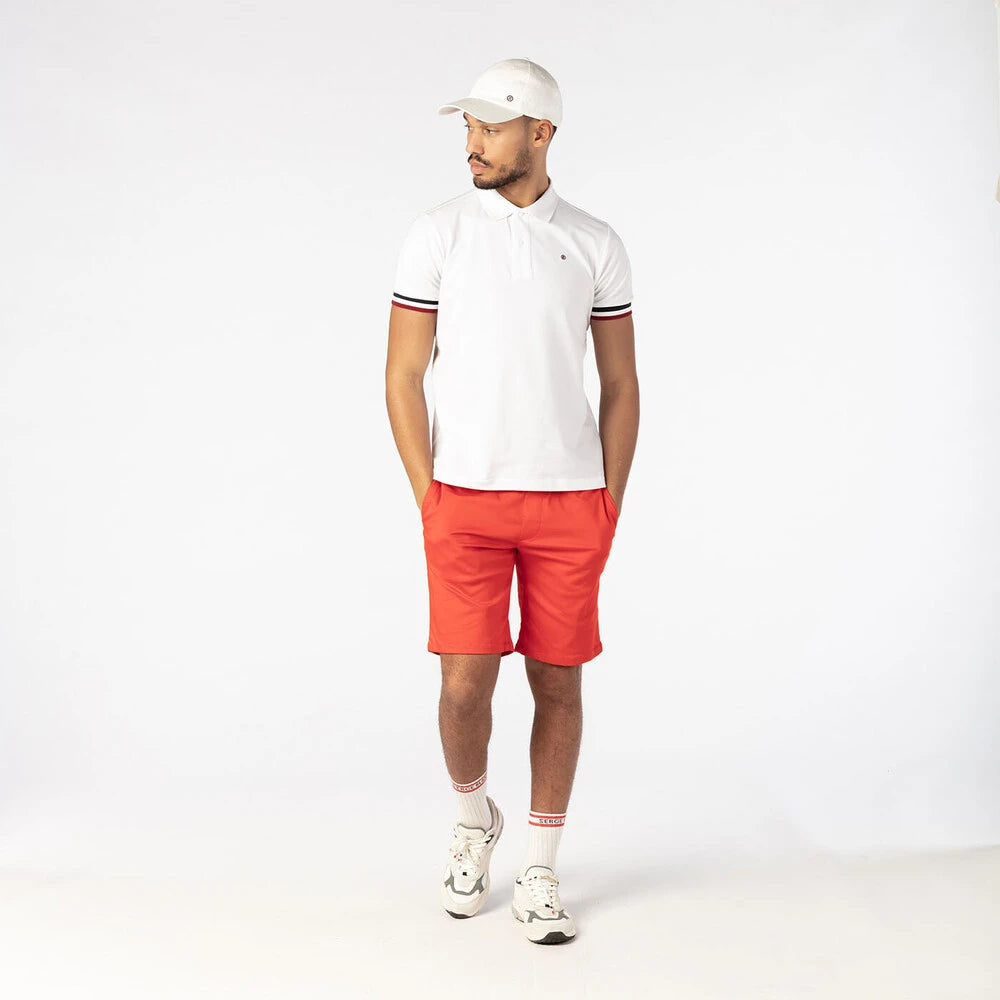"PLAY" Stretch Polo S/S: White