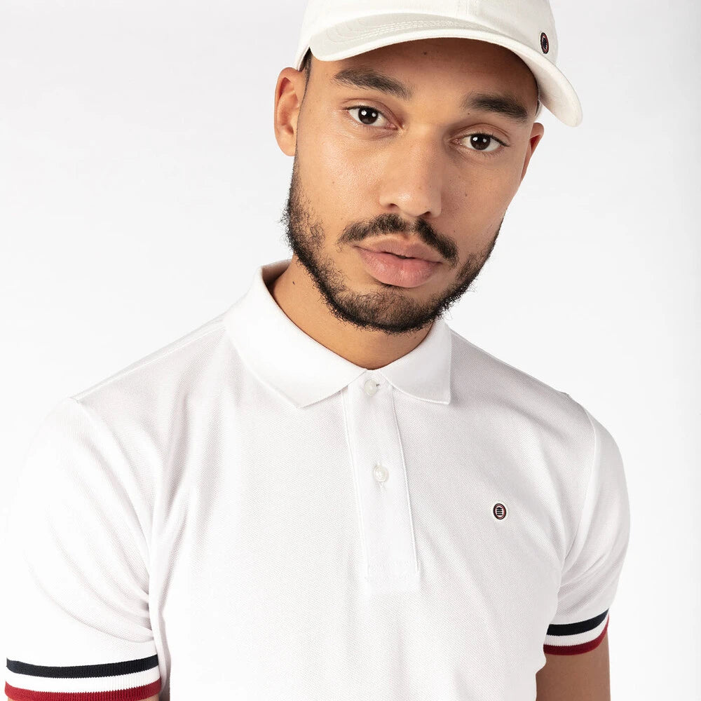 "PLAY" Stretch Polo S/S: White