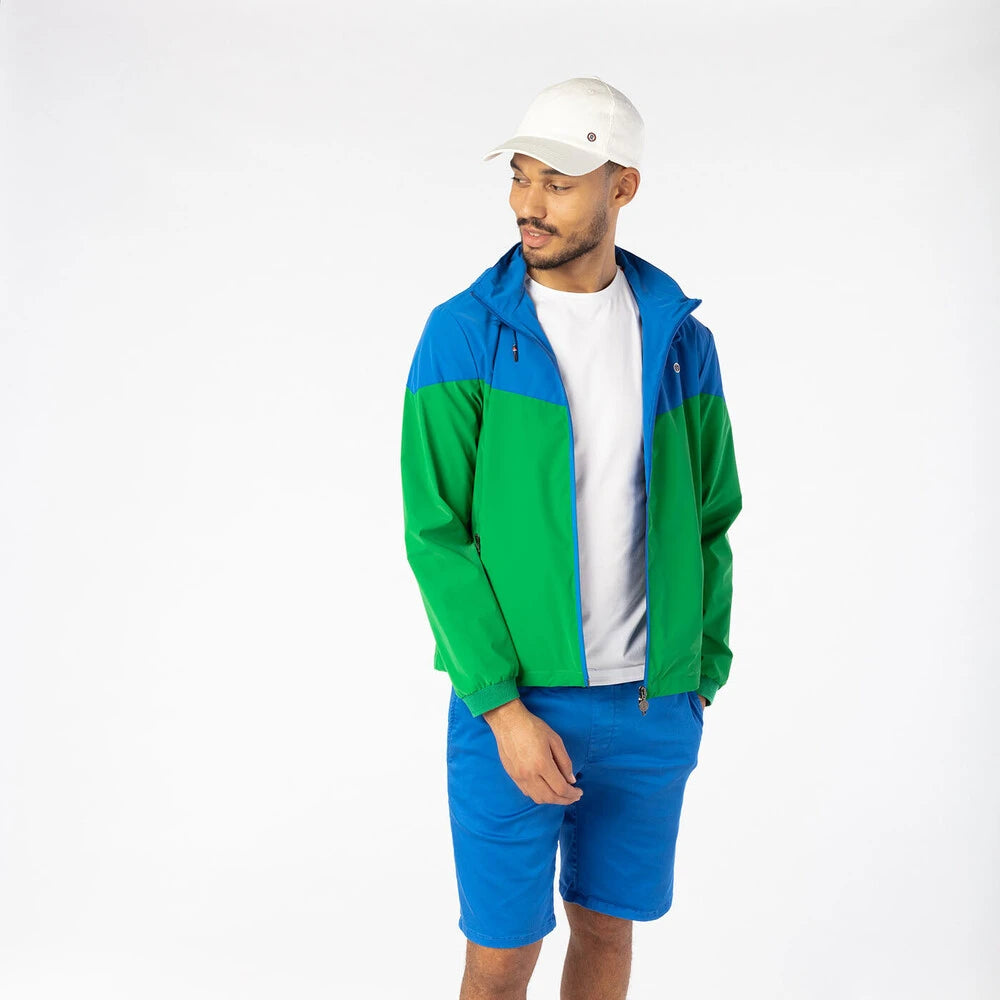 "PLAY" Windbreaker: Field Green & Royal
