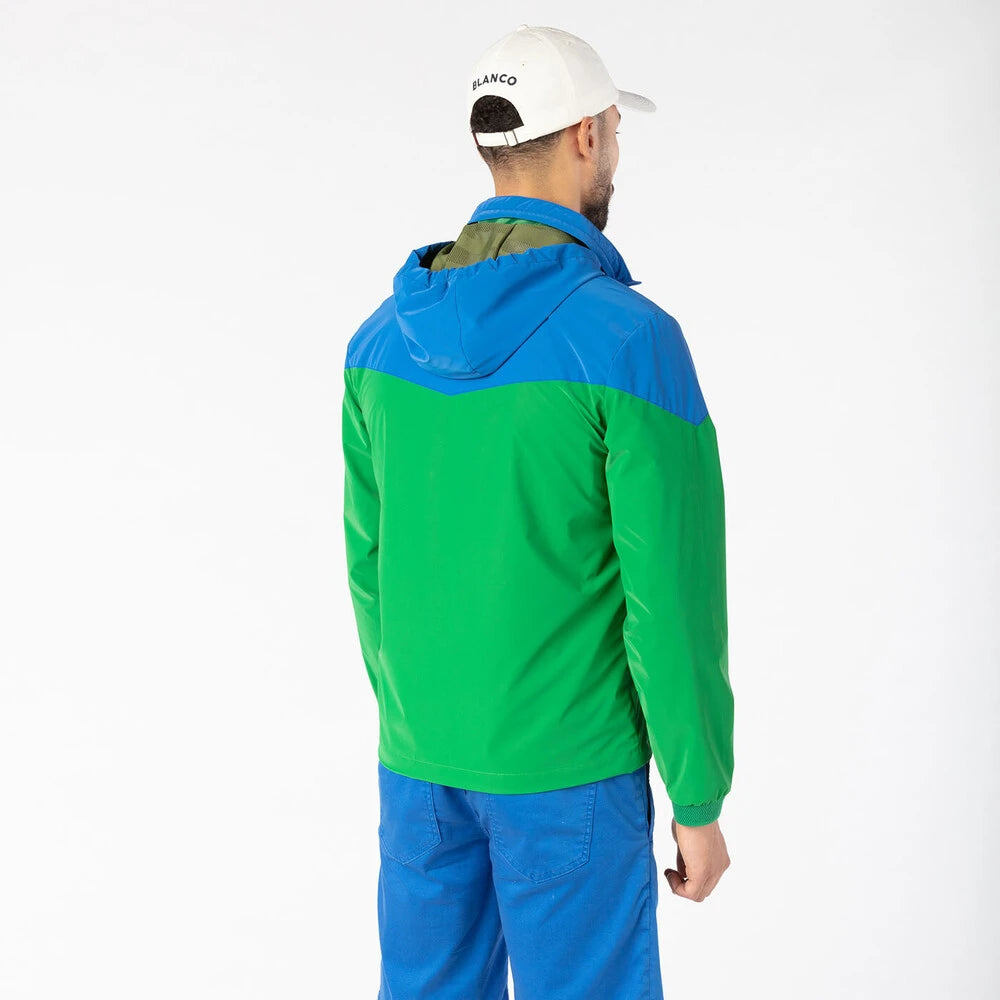 "PLAY" Windbreaker: Field Green & Royal