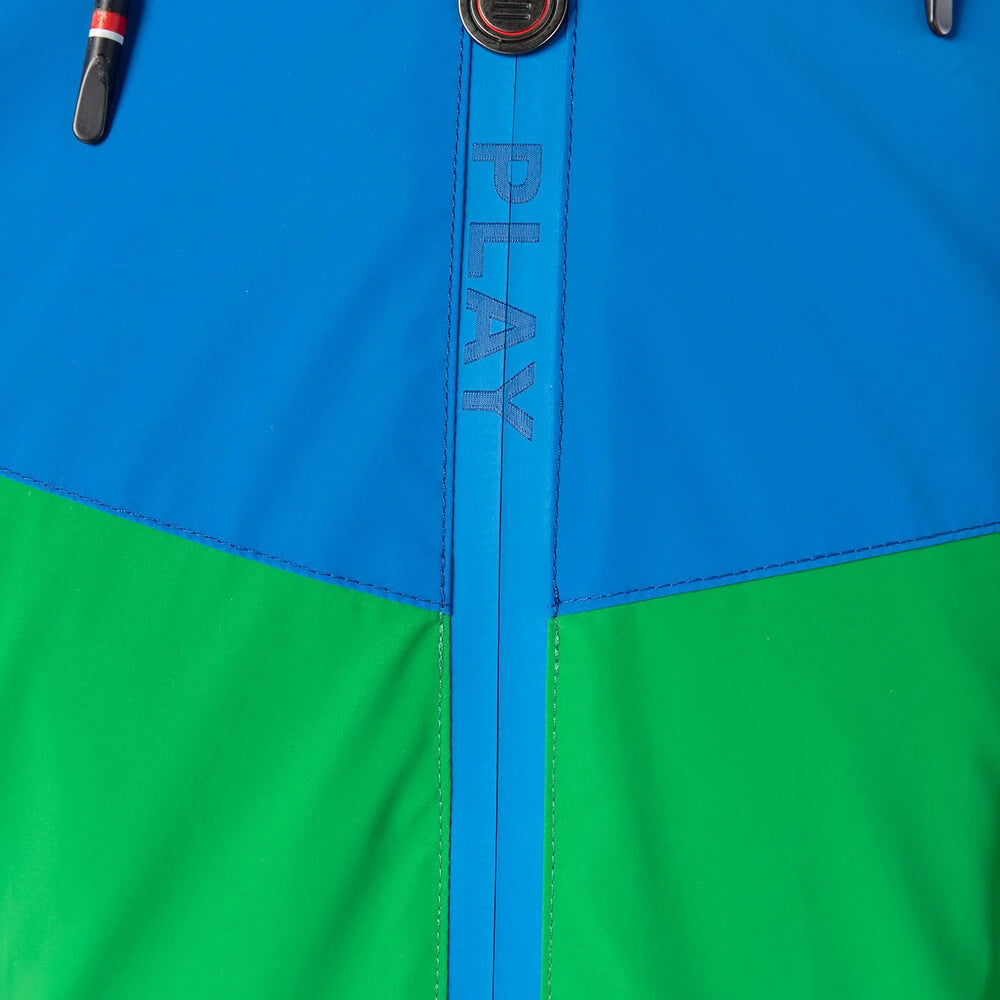 "PLAY" Windbreaker: Field Green & Royal