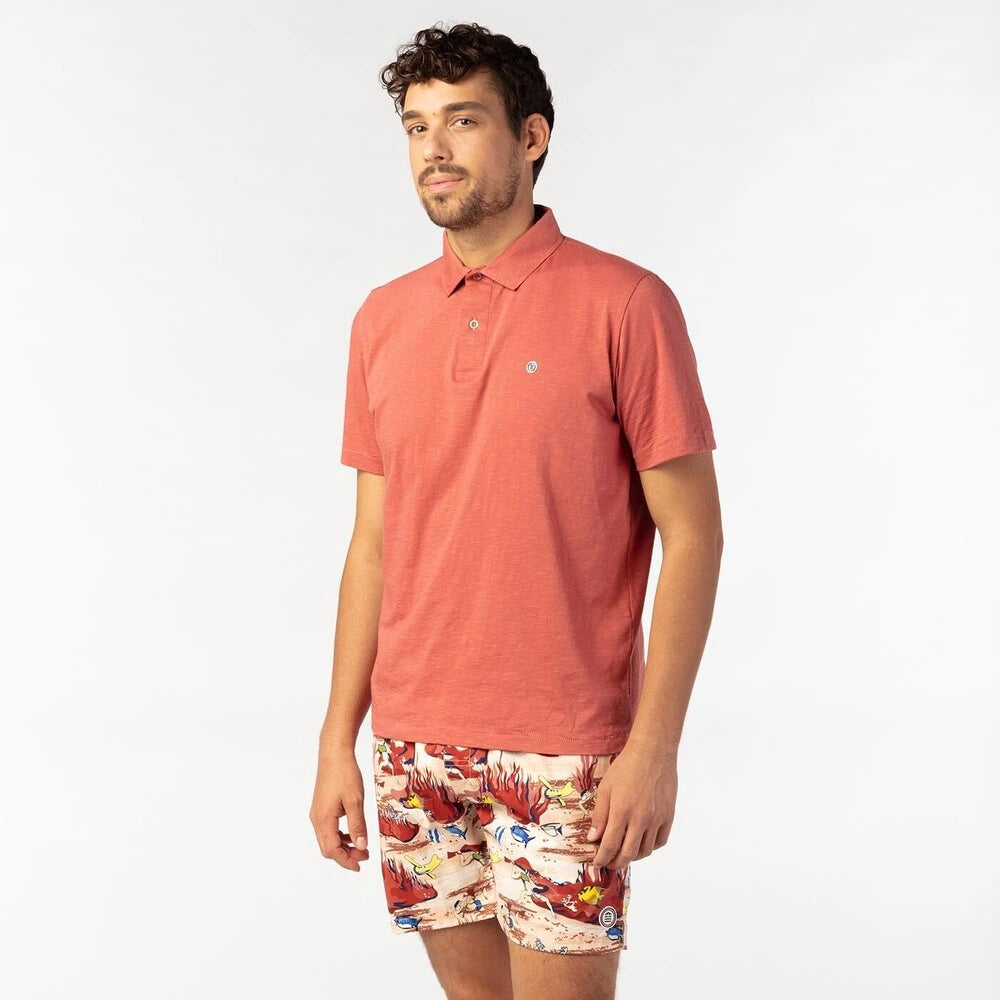 Jersey Slub Polo S/S: Sienne
