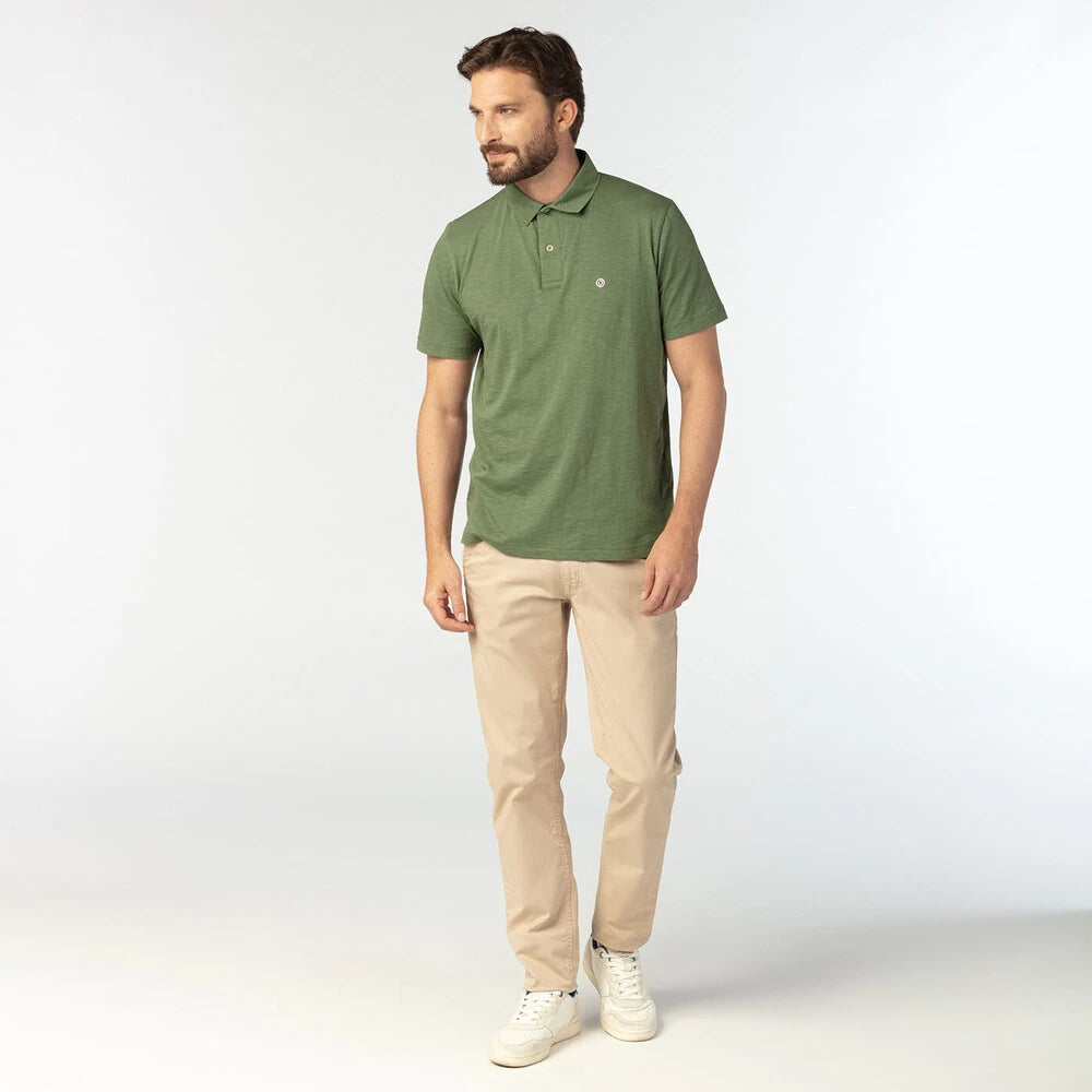 Jersey Slub Polo S/S: Militaire