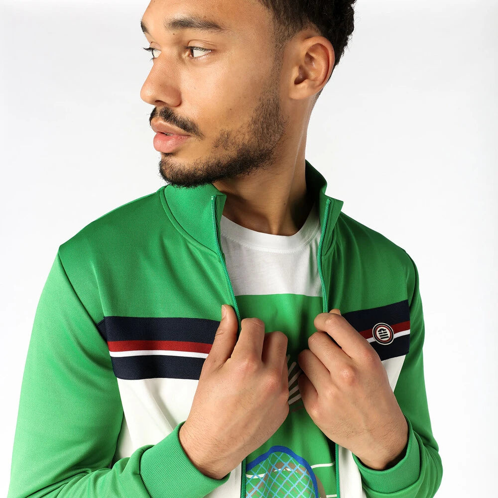 "PLAY" Track Jacket: Field Green
