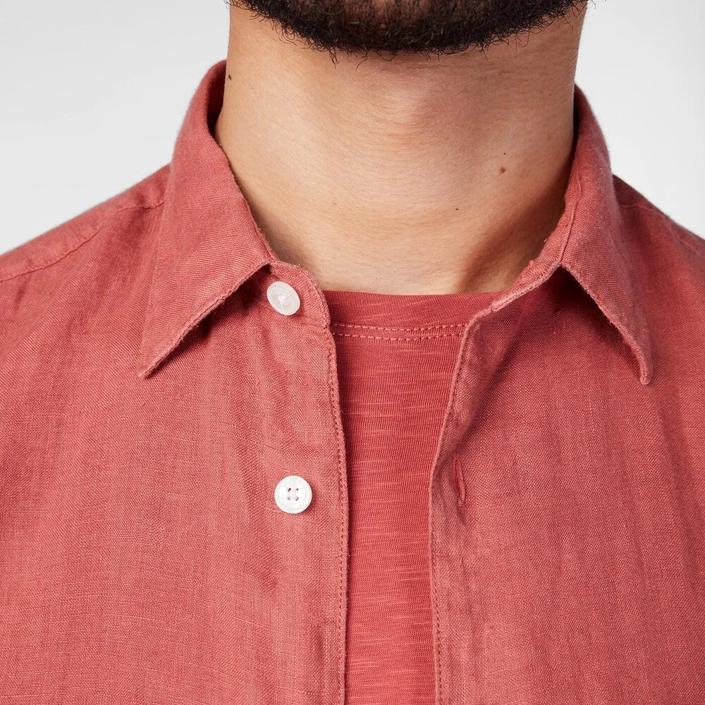 Solid Linen Shirt S/S: Sienna