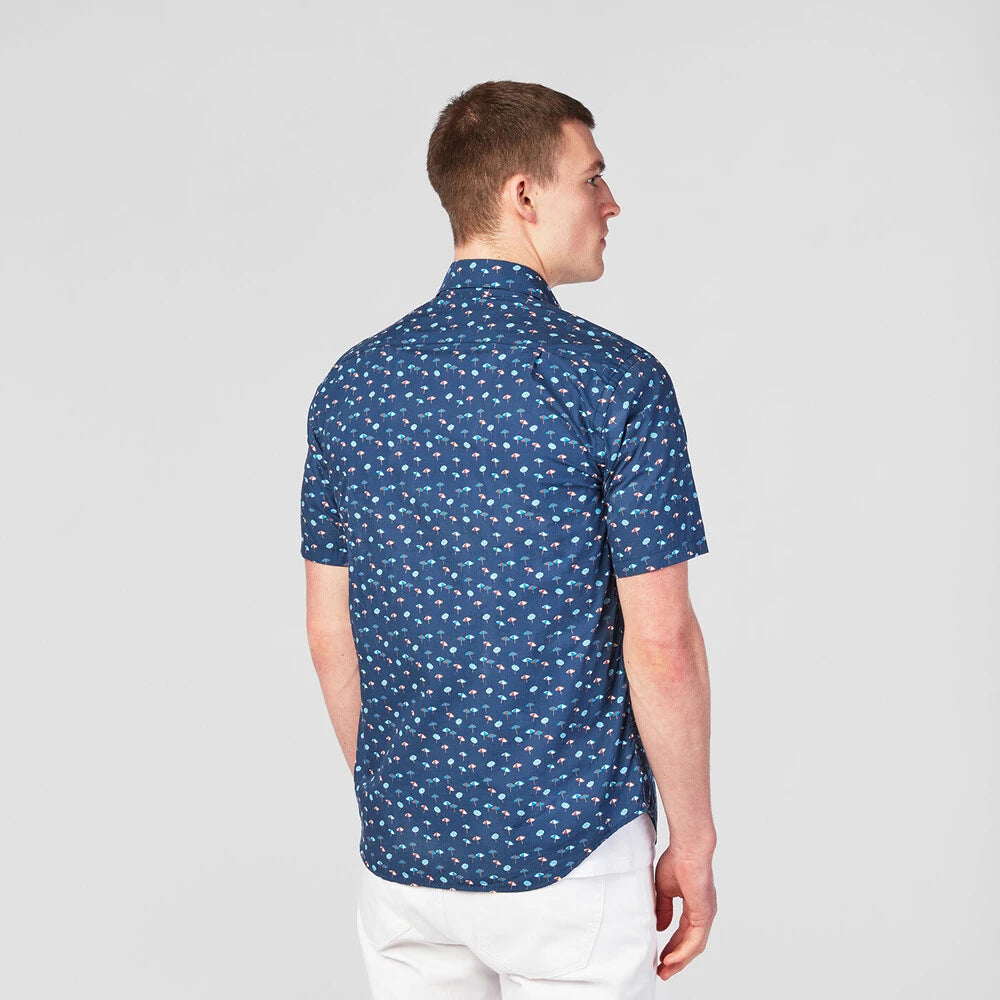 Umbrellas Print Shirt S/S: Marine